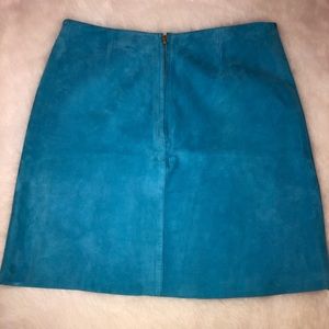 Turquoise suede skirt